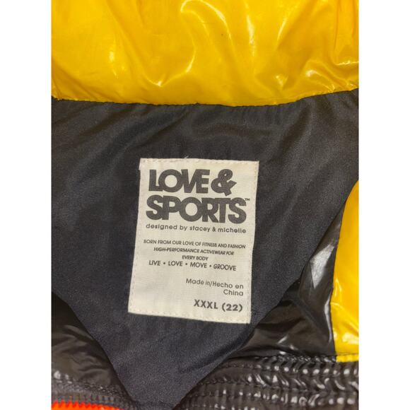 Love & Sports Retro Stripe Color Blocked Puffer Vest, Women's Size 3XL/22 - Picture 4 of 4